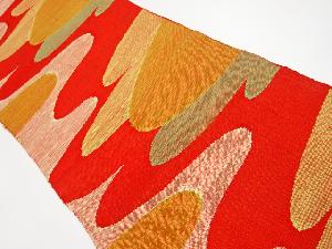 リサイクル　抽象模様織り出し紬名古屋帯